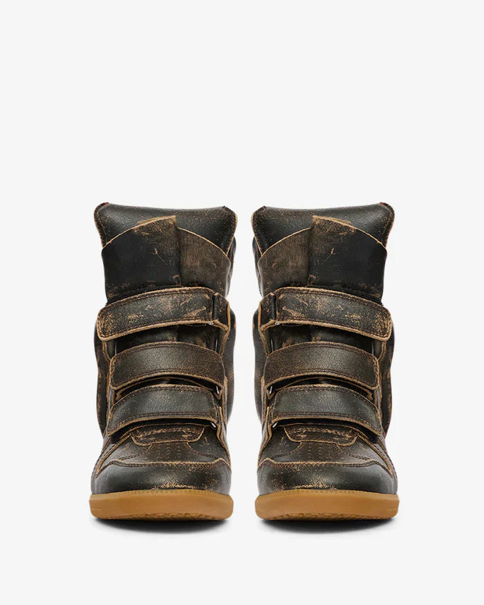 Bekett vintage leather wedge sneakers