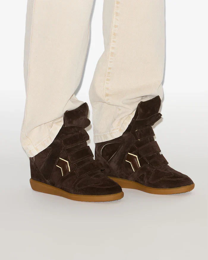 Bekett suede leather wedge sneakers